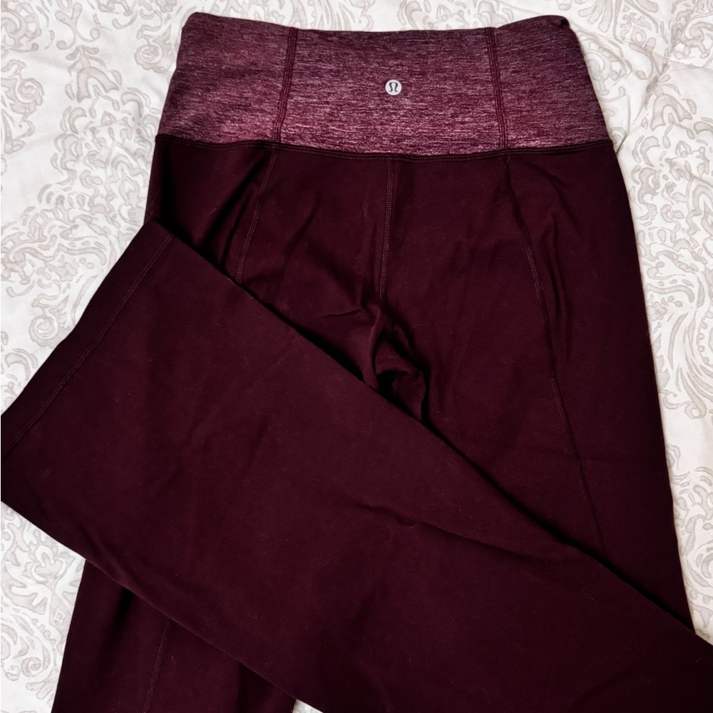 Lululemon burgundy flared yoga pants